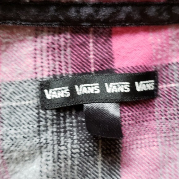 VANS Pink Plaid Button Down Shirt - M - Picture 7 of 10